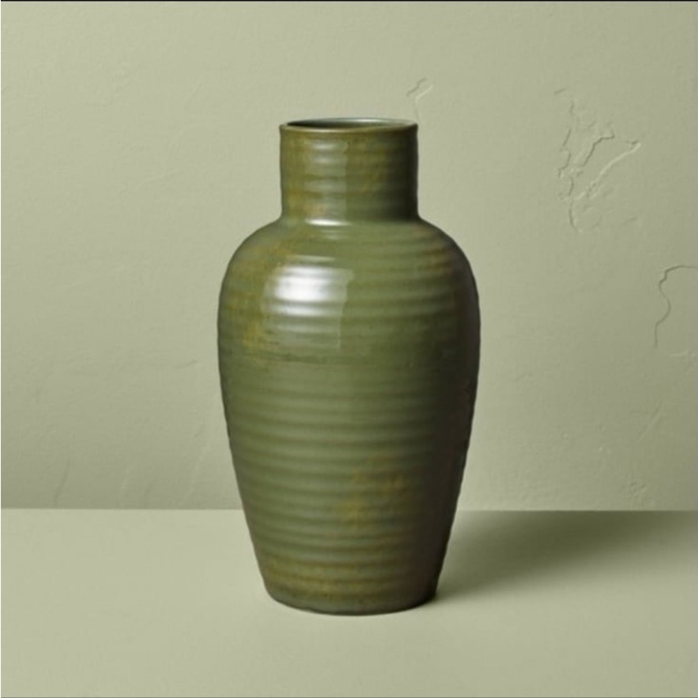 Studio McGee Olive Green Vase